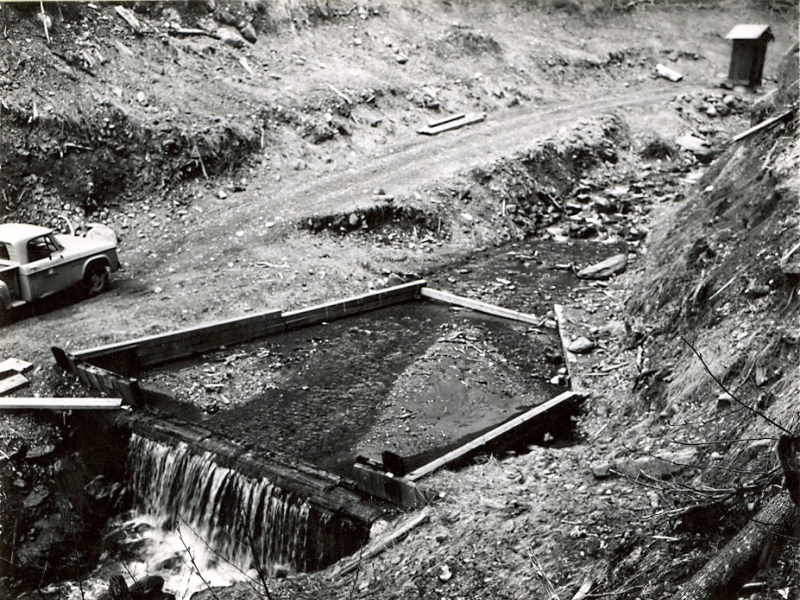 WS3 sediment basin March 1969