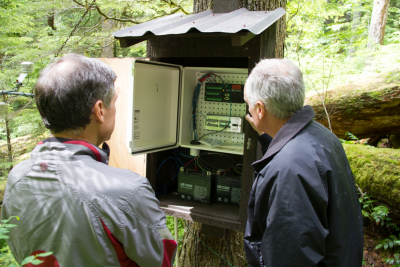 checking climate station