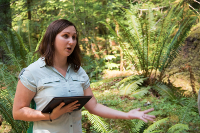 OSU graduate student Sarah Kelly presented on the Discovery Trail education program
