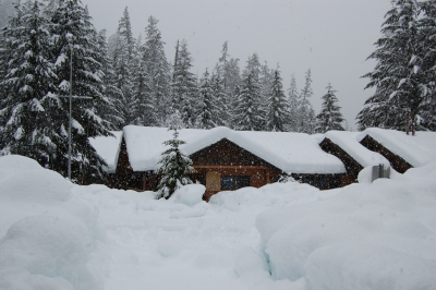 HJA headquarters during April 2008 snow event